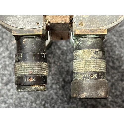 2267 - WW1 Imperial German Trench Binoculars in alloy maker marked 