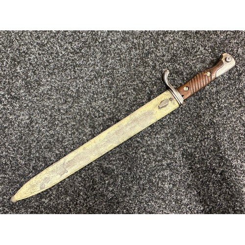 2268 - WW1 Imperial German Mauser 95/05 Butcher Bayonet with fullered single edged blade 362mm in length ma... 