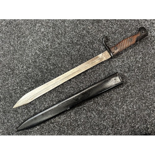 2269 - WW1 Imperial German Mauser 95/05 Butcher Bayonet with fullered single edged blade 367mm in length. S... 