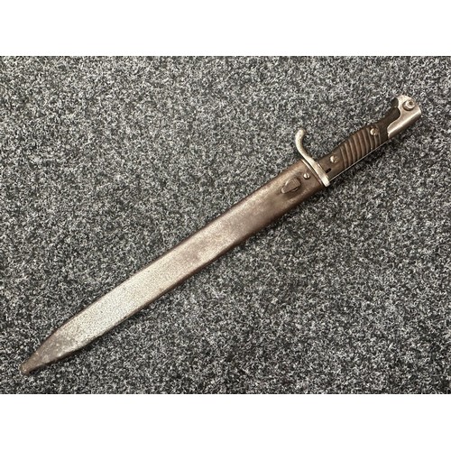 2270 - WW1 Imperial German Mauser 95/05 Butcher Bayonet with single edged fullered blade 368mm in length, m... 