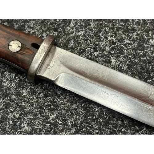 2271 - WW1 Imperial German Mauser S14 Aushilfs-Seitengewehr Ersatz Bayonet. Single edged fullered blade 306... 