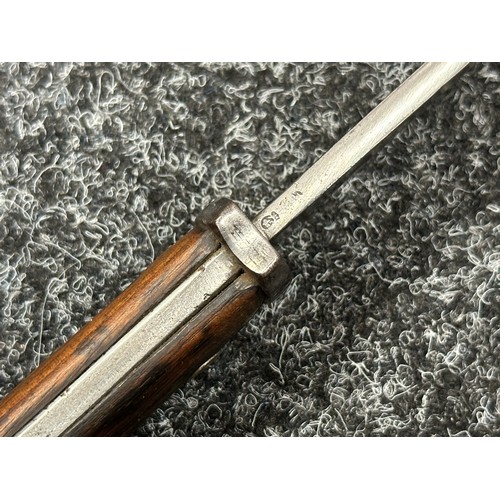 2271 - WW1 Imperial German Mauser S14 Aushilfs-Seitengewehr Ersatz Bayonet. Single edged fullered blade 306... 