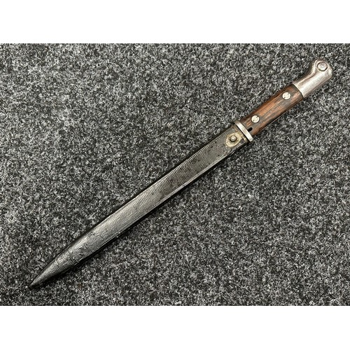 2271 - WW1 Imperial German Mauser S14 Aushilfs-Seitengewehr Ersatz Bayonet. Single edged fullered blade 306... 