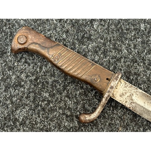 2274 - WW1 Imperial German Army Butcher Bayonet with single edged fullered blade 368mm in length, maker mar... 