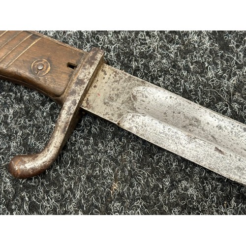 2274 - WW1 Imperial German Army Butcher Bayonet with single edged fullered blade 368mm in length, maker mar... 