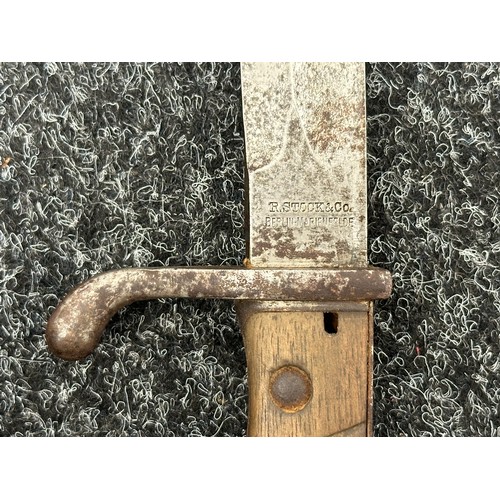 2274 - WW1 Imperial German Army Butcher Bayonet with single edged fullered blade 368mm in length, maker mar... 