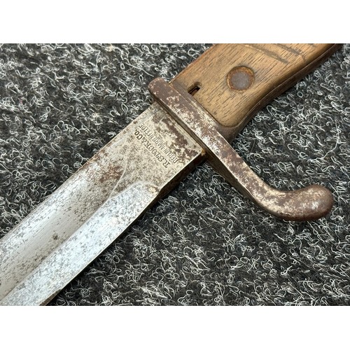 2274 - WW1 Imperial German Army Butcher Bayonet with single edged fullered blade 368mm in length, maker mar... 