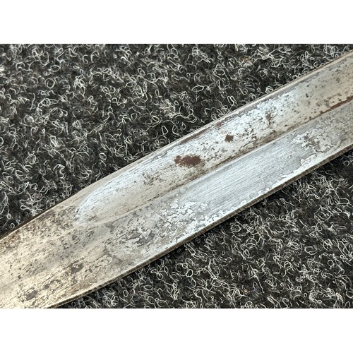 2274 - WW1 Imperial German Army Butcher Bayonet with single edged fullered blade 368mm in length, maker mar... 