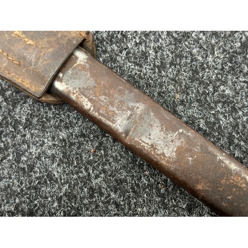 2274 - WW1 Imperial German Army Butcher Bayonet with single edged fullered blade 368mm in length, maker mar... 