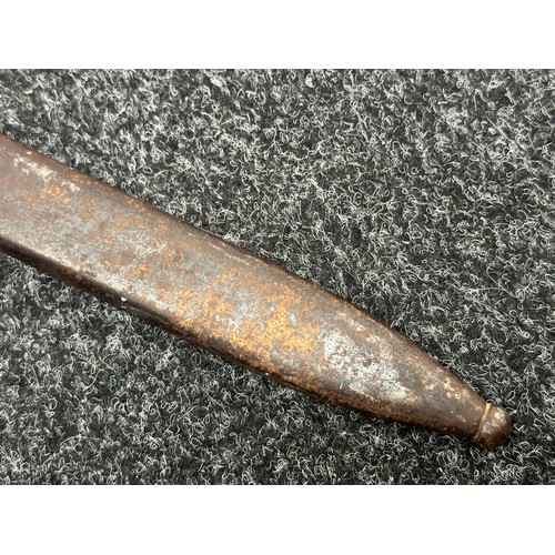 2274 - WW1 Imperial German Army Butcher Bayonet with single edged fullered blade 368mm in length, maker mar... 