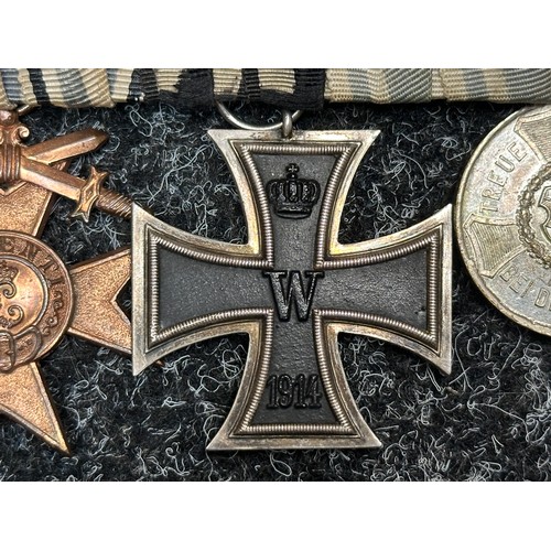 2283 - WW1 Imperial German Medal bar comprising of: Eisernes Kreuz 2. Klasse 1914. Iron Cross 2nd class 191... 