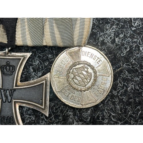 2283 - WW1 Imperial German Medal bar comprising of: Eisernes Kreuz 2. Klasse 1914. Iron Cross 2nd class 191... 