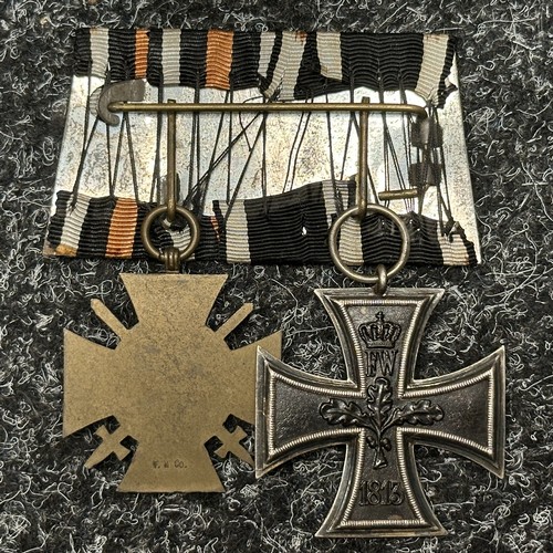 2297 - WW1 Imperial German Iron Cross 2nd class 1914 and WW2 Third Reich Ehrenkreuz für Frontkämpfer 1914-1... 