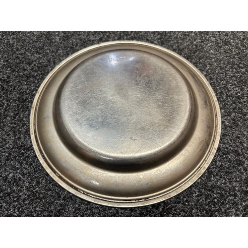 2300 - WW2 Third Reich Heer Offizierheim Bergen Stainless Steel Alloy Serving Plate. 295mm in diameter. Mak... 