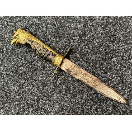 2304 - WW2 Italian Fascist Youth GIL Gioventù Italiana del Littorio Dagger with double edged plated blade 1... 