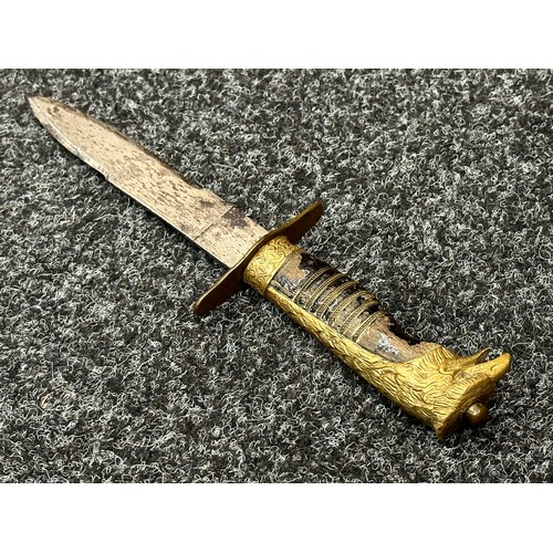 2304 - WW2 Italian Fascist Youth GIL Gioventù Italiana del Littorio Dagger with double edged plated blade 1... 