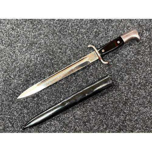 2305 - WW2 Third Reich Feurwehr Dress Bayonet with fullered single edged blade 249mm in length, retailer ma... 