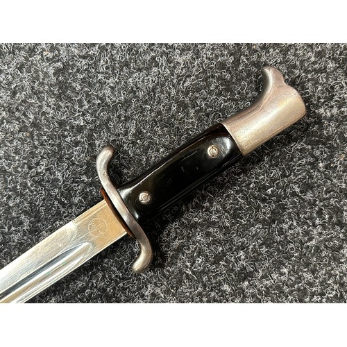 2305 - WW2 Third Reich Feurwehr Dress Bayonet with fullered single edged blade 249mm in length, retailer ma... 