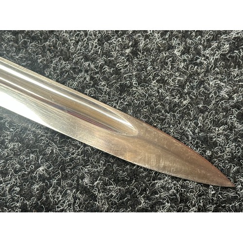 2307 - WW2 Third Reich Parade Bayonet with single edged fullered blade, maker marked 