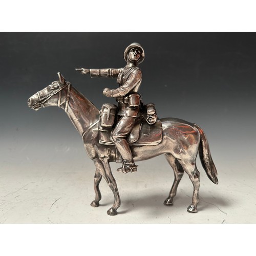 2308 - WW2 Third Reich Heer Desk Ornament of a mounted Cavalryman. 230mm in height. Length 245mm. Reins are... 