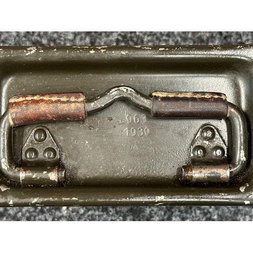 2310 - WW2 Third Reich Patronenkasten 34 MG34 Alloy Ammo Tin, maker marked 