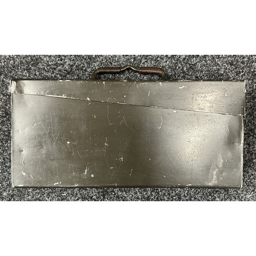 2310 - WW2 Third Reich Patronenkasten 34 MG34 Alloy Ammo Tin, maker marked 