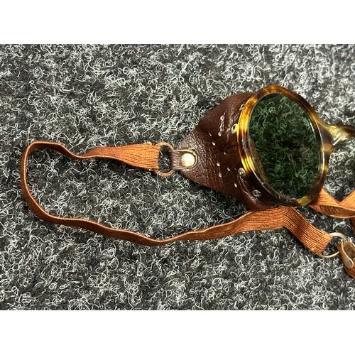 2312 - WW2 Third Reich Luftwaffe Tortoise Frame Round  Blendschutzbrille Air Crew Sunglasses complete in or... 