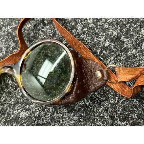 2312 - WW2 Third Reich Luftwaffe Tortoise Frame Round  Blendschutzbrille Air Crew Sunglasses complete in or... 