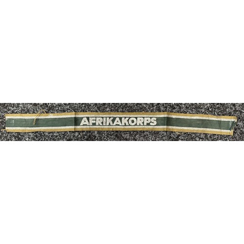 2313 - WW2 Third Reich Ärmelband Afrikakorps - Afrikakorps Cuff Title. Full length and uniform removed.