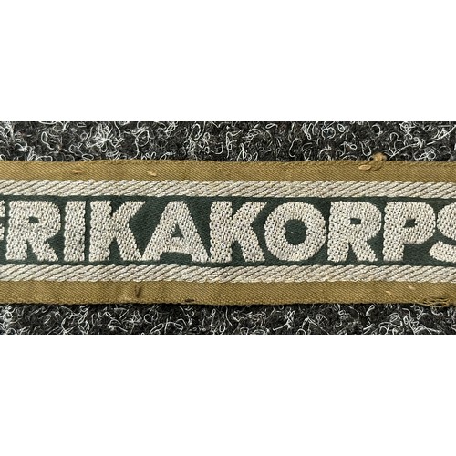 2313 - WW2 Third Reich Ärmelband Afrikakorps - Afrikakorps Cuff Title. Full length and uniform removed.