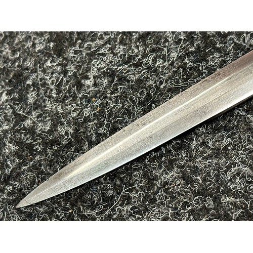 2319 - WW2 Third Reich 2nd Pattern Luftwaffe Dagger with double edged blade 252mm in length maker marked 