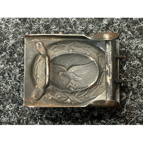 2330 - WW2 Third Reich Luftwaffe Belt Buckle in steel with original blue painted finish. No makers mark.