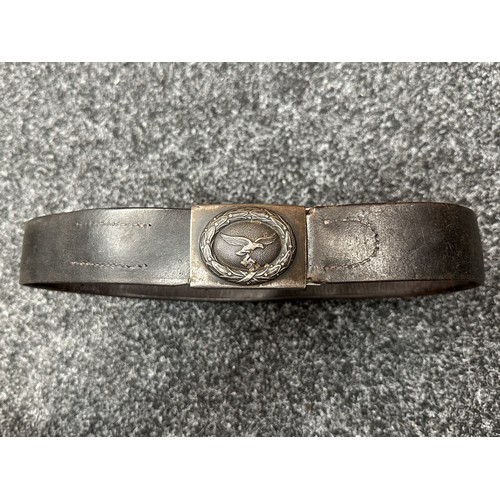 2331 - WW2 Third Reich Luftwaffe Belt and Buckle. The steel buckle retains some of it's original blue paint... 