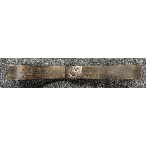 2333 - WW2 Third Reich Waffen SS Belt and Buckle. The steel belt buckle has been de-nazified. Some rust pit... 