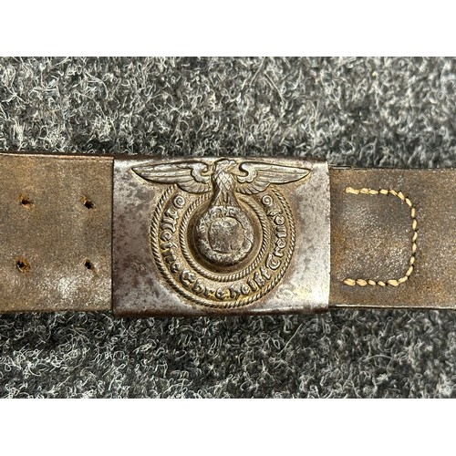 2333 - WW2 Third Reich Waffen SS Belt and Buckle. The steel belt buckle has been de-nazified. Some rust pit... 