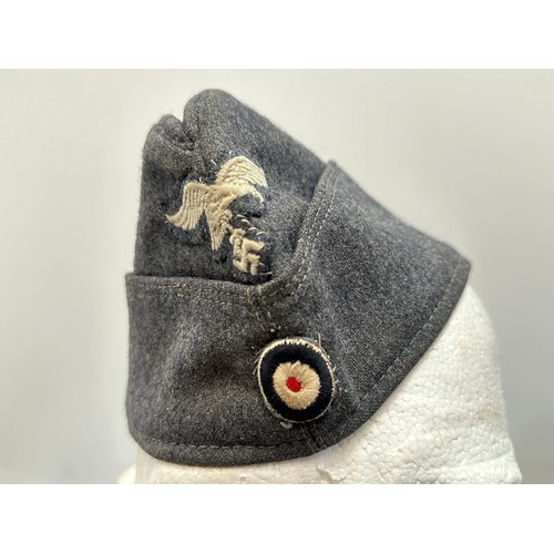 2341 - WW2 Third Reich Luftwaffe Enlisted Mans Fliegermutze with originally sewn eagle and national cockade... 