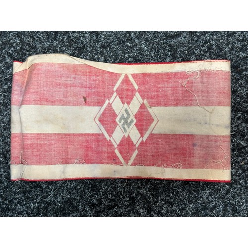 2346 - WW2 Third Reich SS-Zöglinge Latvian Flak Helpers National Armband. Screen printed. No markings.