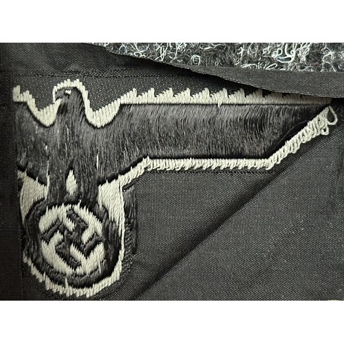 2354 - WW2 Third Reich Heer Panzer Bevo breast eagle in mouse grey, uncut unissued: Heer Panzer Bevo cap ea... 