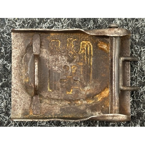 2357 - WW2 Third Reich DRK Belt Buckle. No makers mark. Steel example.