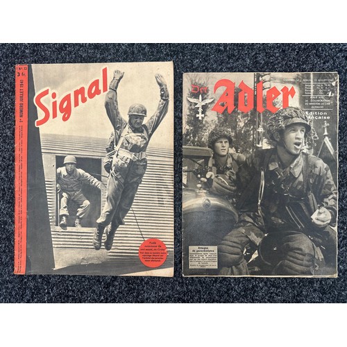 2358 - WW2 Third Reich Signal Magazine July 1941 & Der Adler Magazine July 1943, both French language editi... 