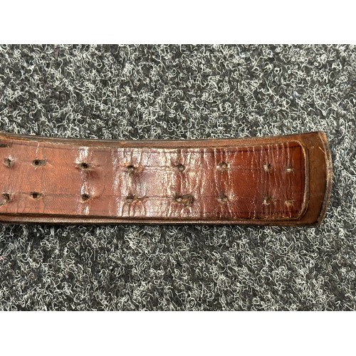 2359 - WW2 Third Reich German Army Belt Leathers. Both complete with belt clips. One has leather adjustment... 