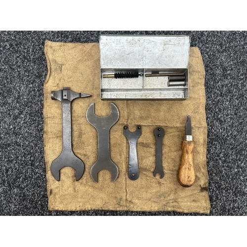 2362 - WW2 Third Reich MG13 Tools to include spare parts box, screwdriver and three different spanners and ... 