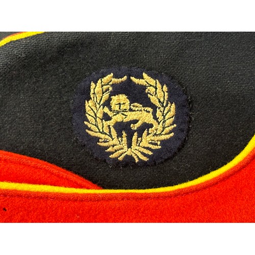 2370 - Post War British Kings Own Royal Border Regt Coloured Field Service Cap. Cloth Cap badge. Staybrite ... 