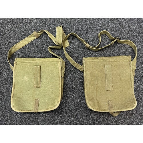 2373 - Pair of Post War Polish Army First Aid Bags. Complete with shoulder sling. Undated Cold War era prod... 