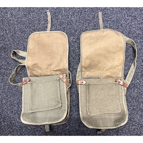 2373 - Pair of Post War Polish Army First Aid Bags. Complete with shoulder sling. Undated Cold War era prod... 