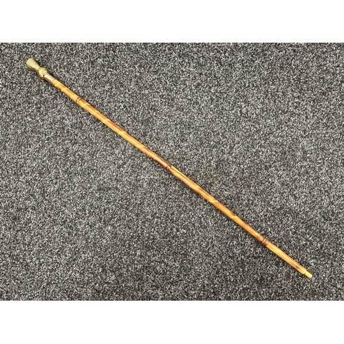 2375 - Scots Guards Swagger Stick with brass end in the form of a Thistle with a Staybrite button inset int... 