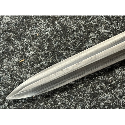 2377 - Egyptian Contract FN49 Bayonet with double edged double fullered blade 226mm in length. Wooden grips... 