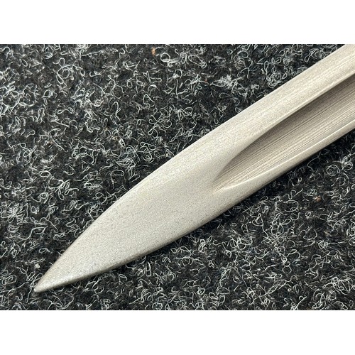 2379 - Czech VZ24 Bayonet with fullered single edged blade with upper cutting edge 297mm in length. Wooden ... 