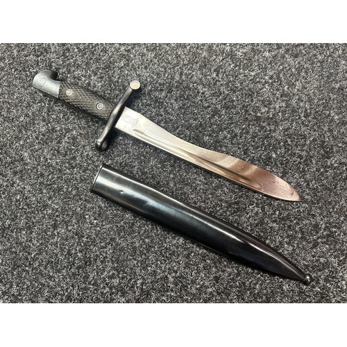 2380 - Spanish M1941 Mauser Bolo Bayonet with single edged fullered blade 247mm in length. Maker marked alo... 