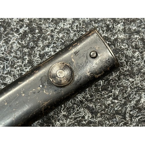 2382 - British No9 bayonet with fullered Bowie style blade 203mm in length pommel marked No 9 MKI 4-53. Ove... 